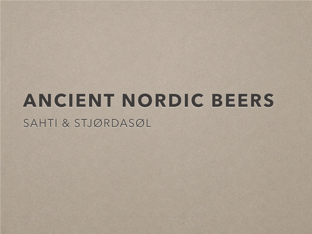 Nordic Beer Presentation