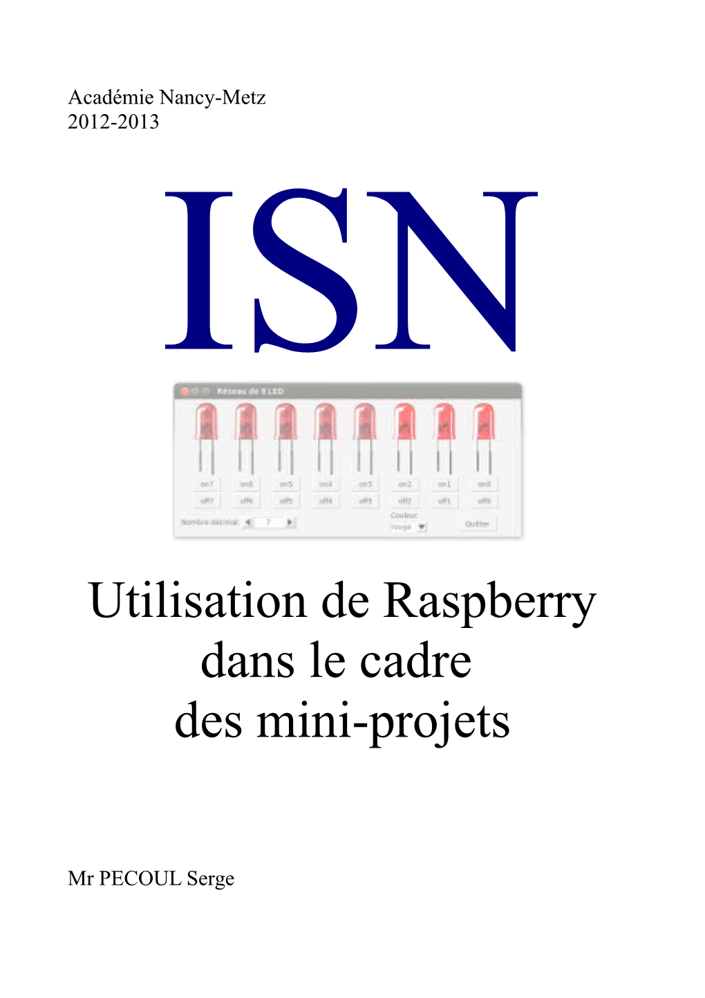 Utilisation De Raspberry Dans Le Cadre Des Mini-Projets