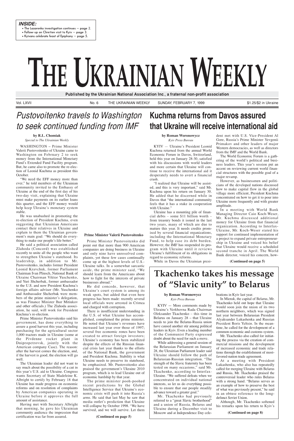 The Ukrainian Weekly 1999, No.6