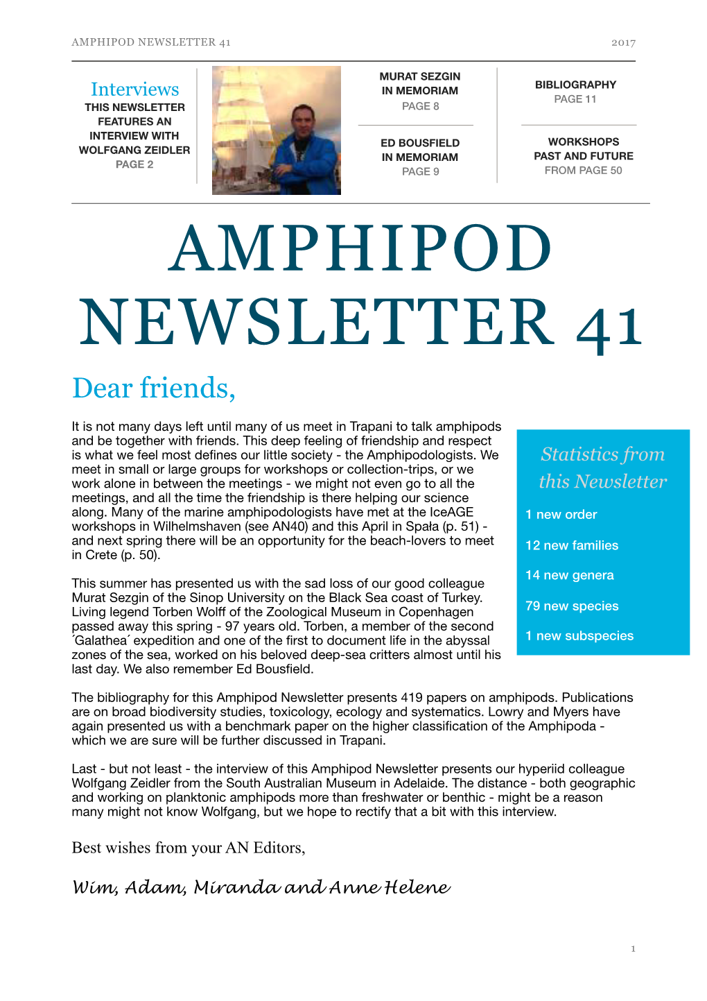 Amphipod Newsletter 41 2017
