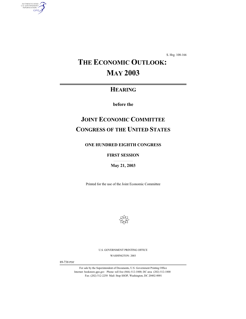 Joint Economic Committee Congress of the United States