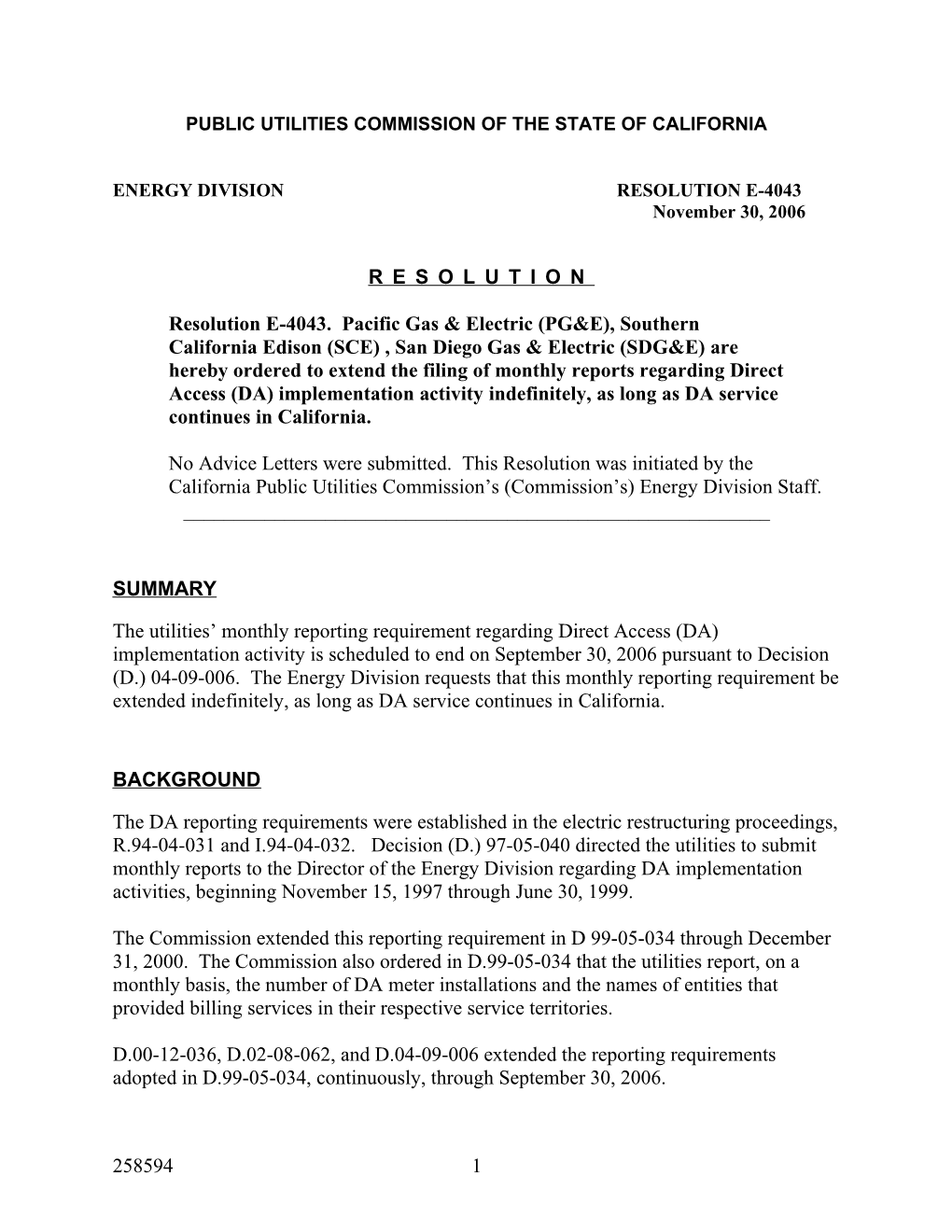 Public Utilities Commission of the State of California s104