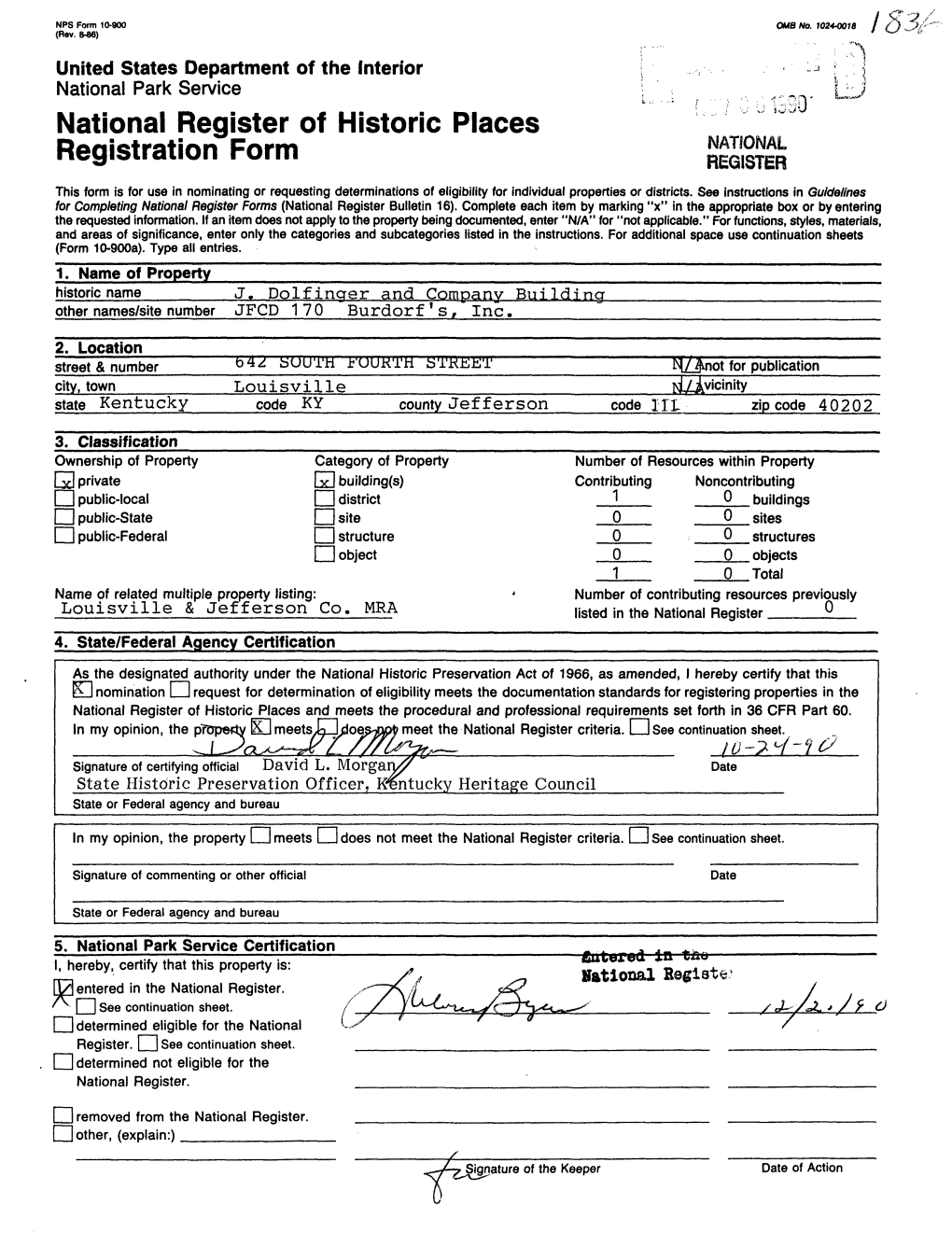 18: National Register of Historic Places Registration Form