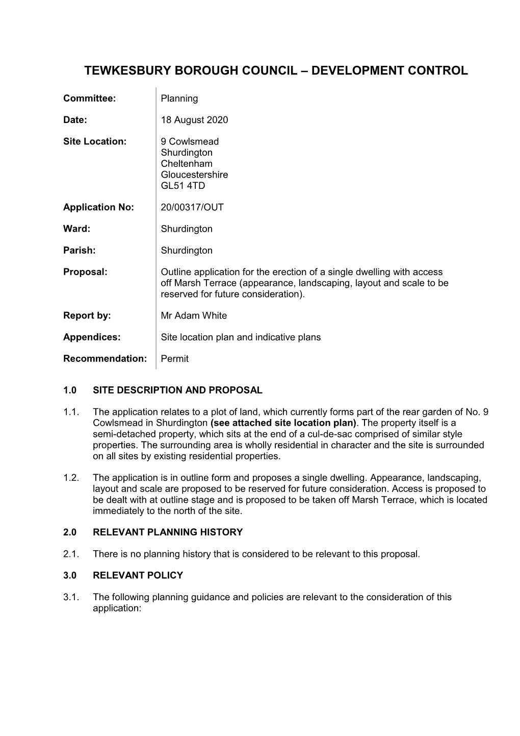 Initial Document Template