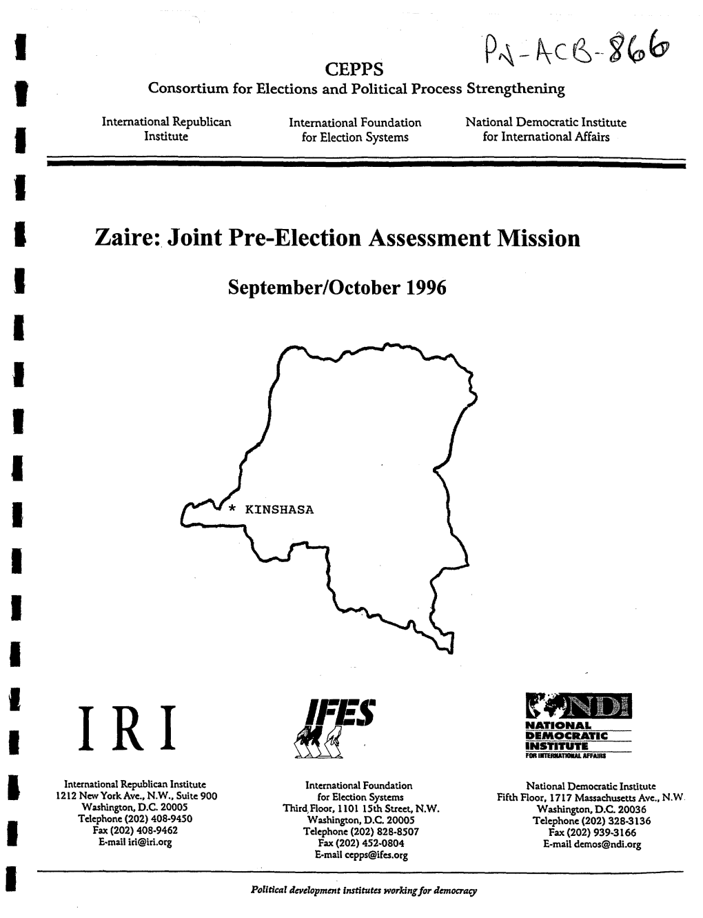 Zaire:. Joint Pre-Election Assessment Mission