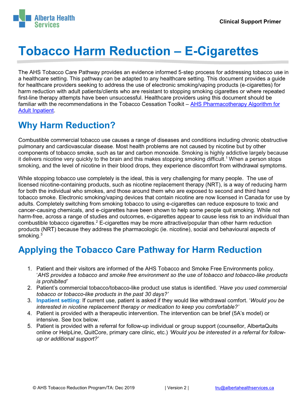 Primer: Tobacco Harm Reduction