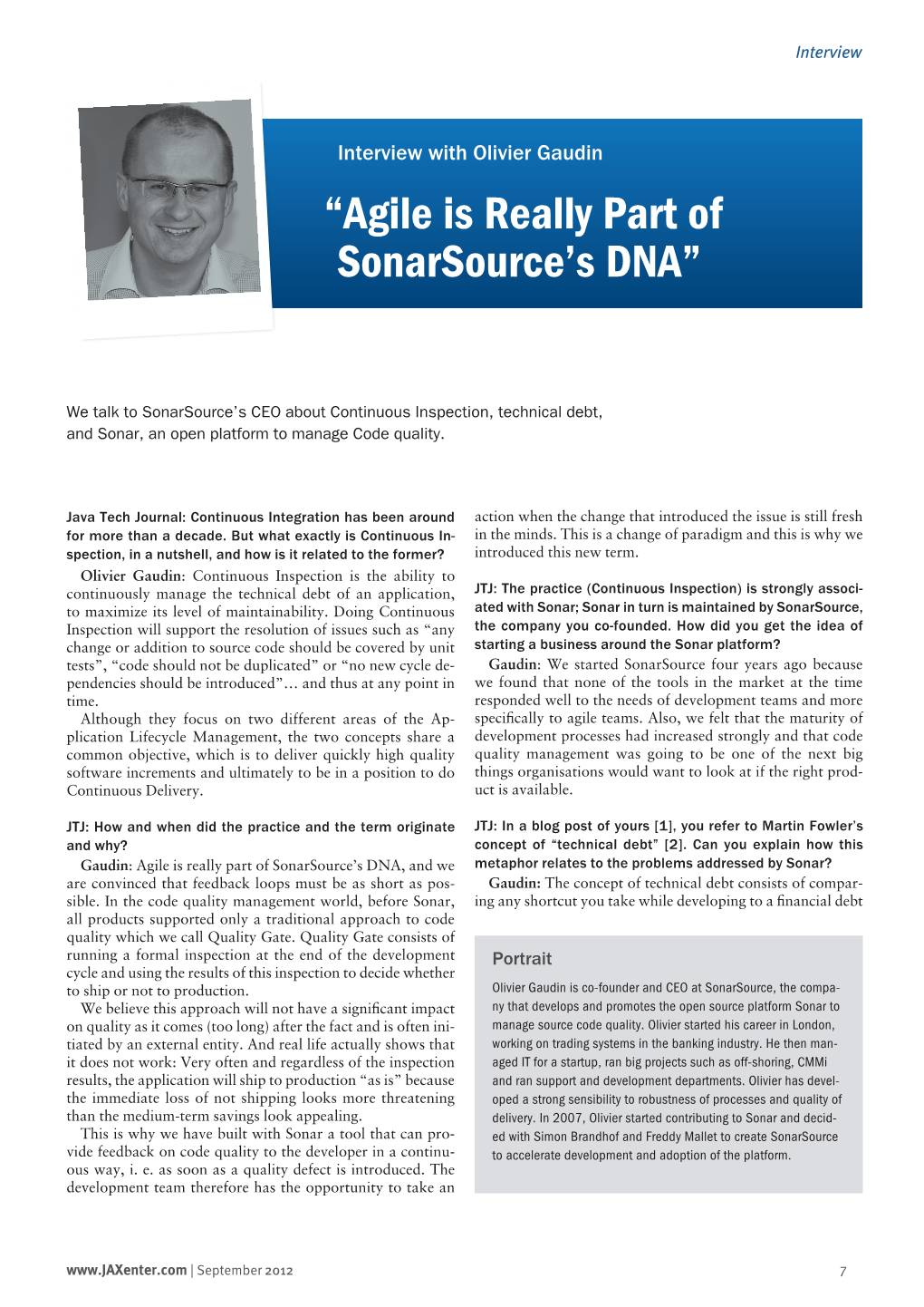 “Agile Is Really Part of Sonarsource's DNA”