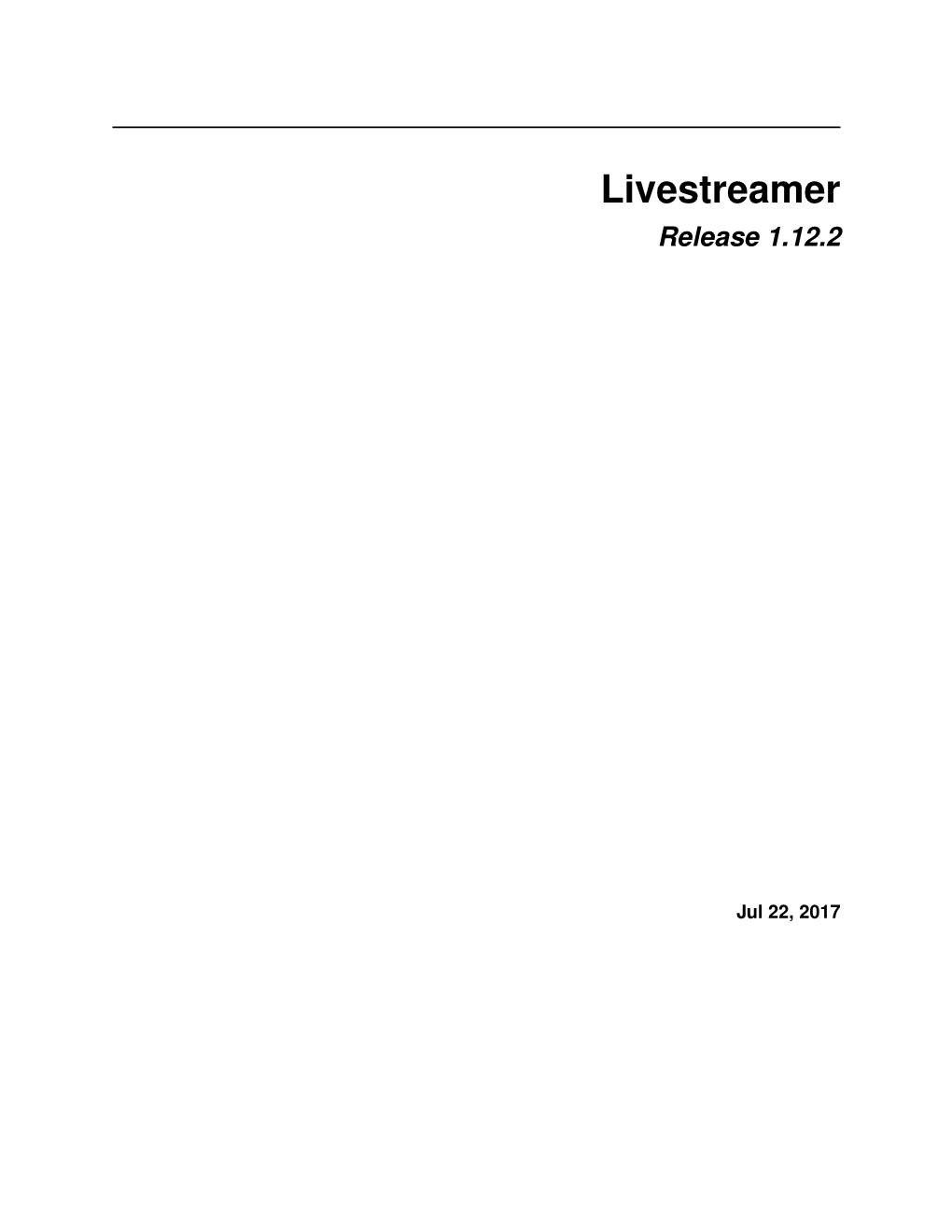 Livestreamer Release 1.12.2