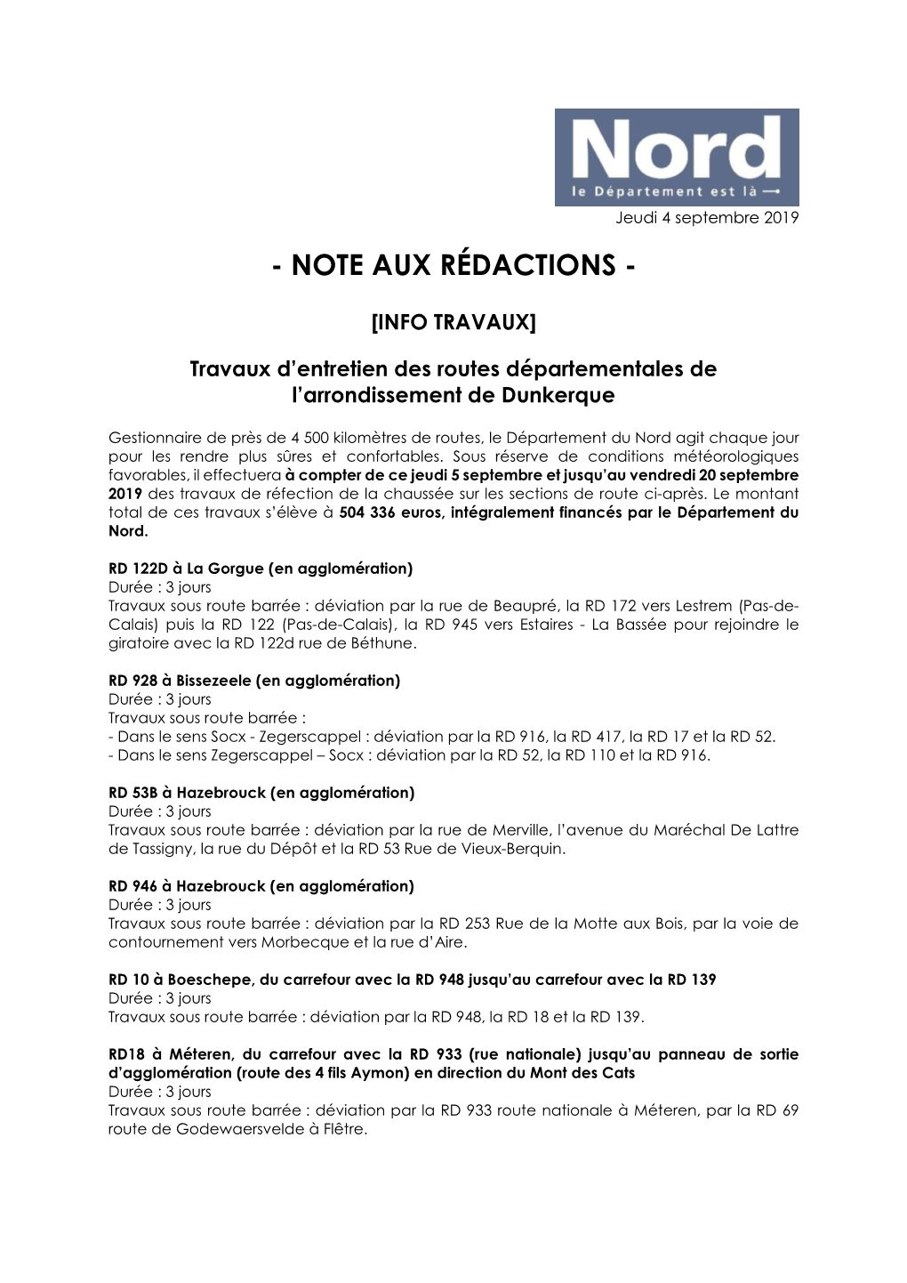 Note Aux Rédactions