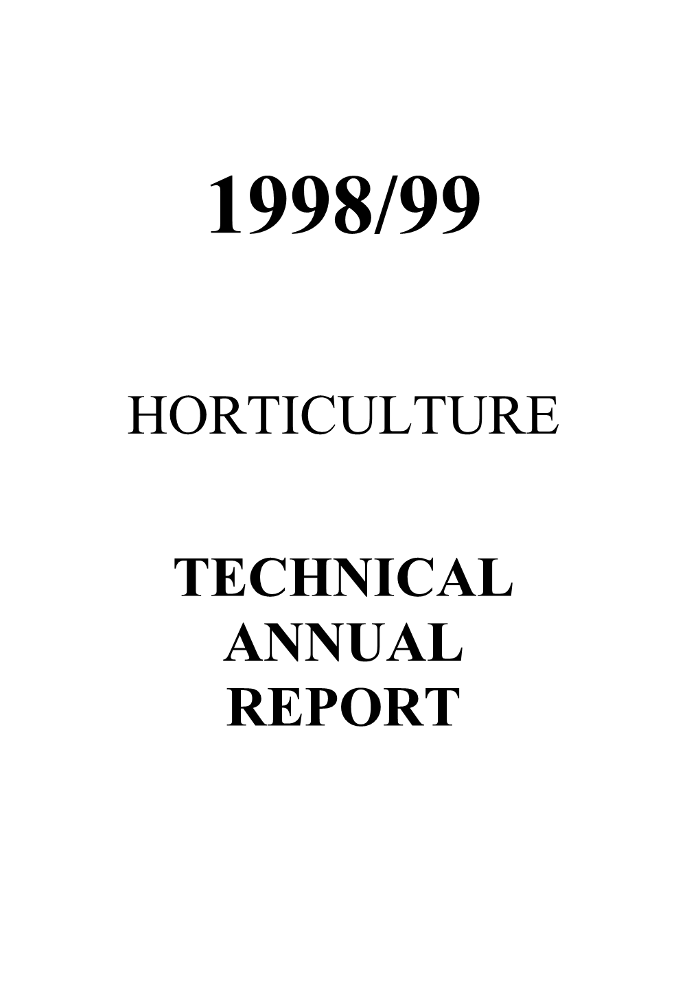 Horticulture Technical Annual Reports