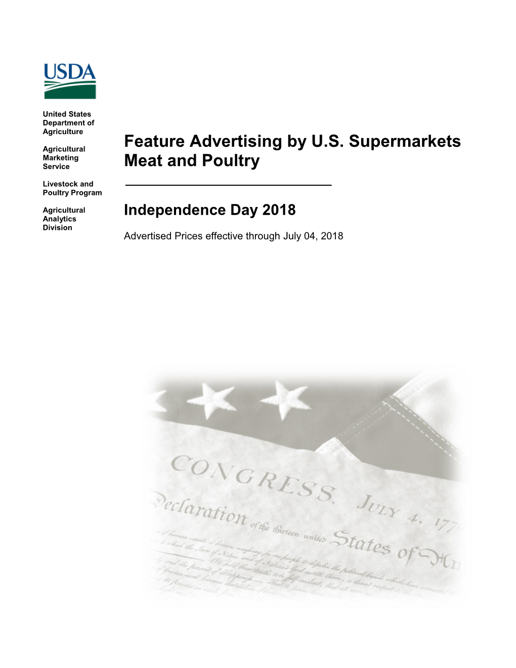 Feature Advertising by U.S. Supermarkets Meat and Poultry