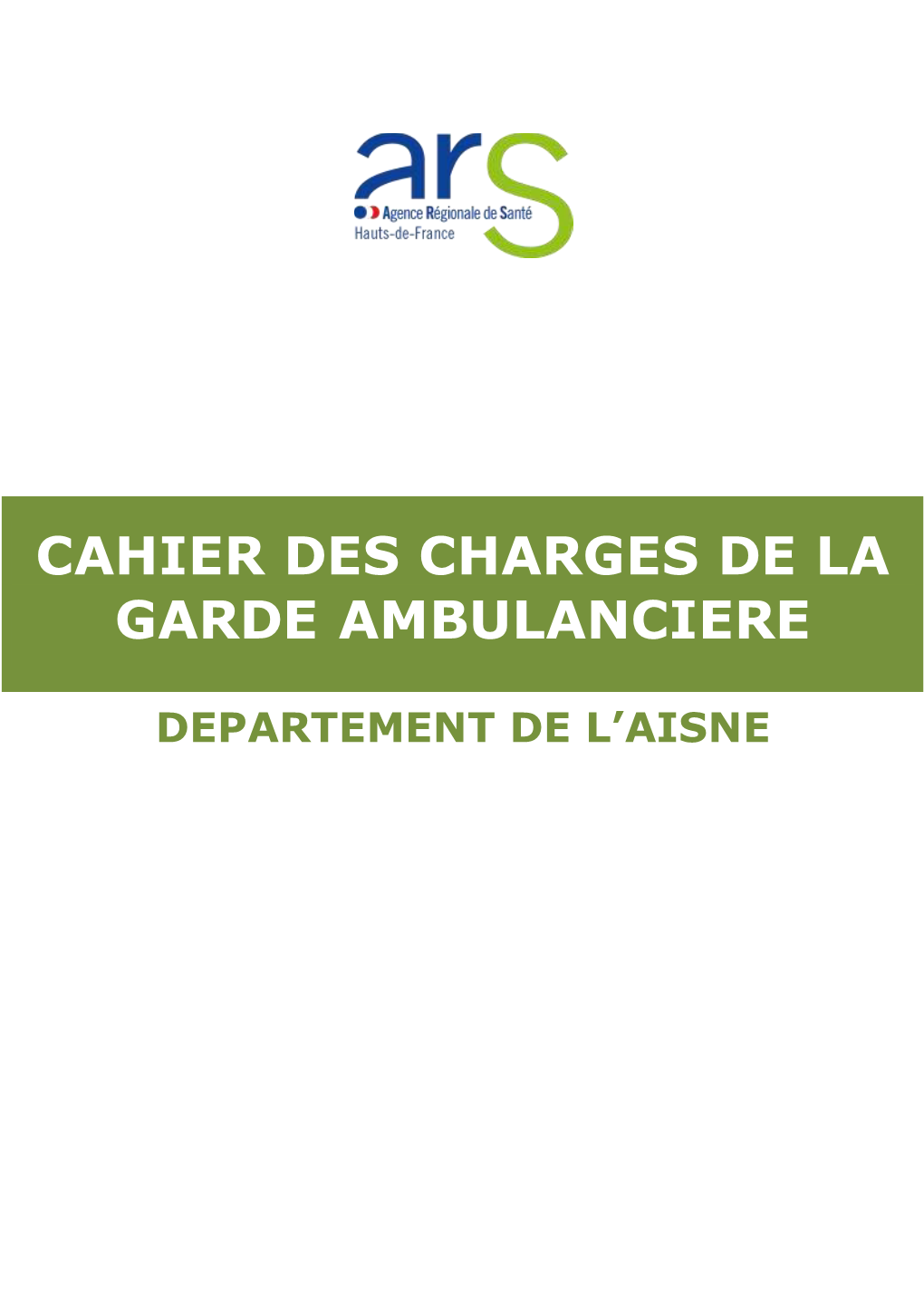 Cahier Des Charges De La Garde Ambulanciere