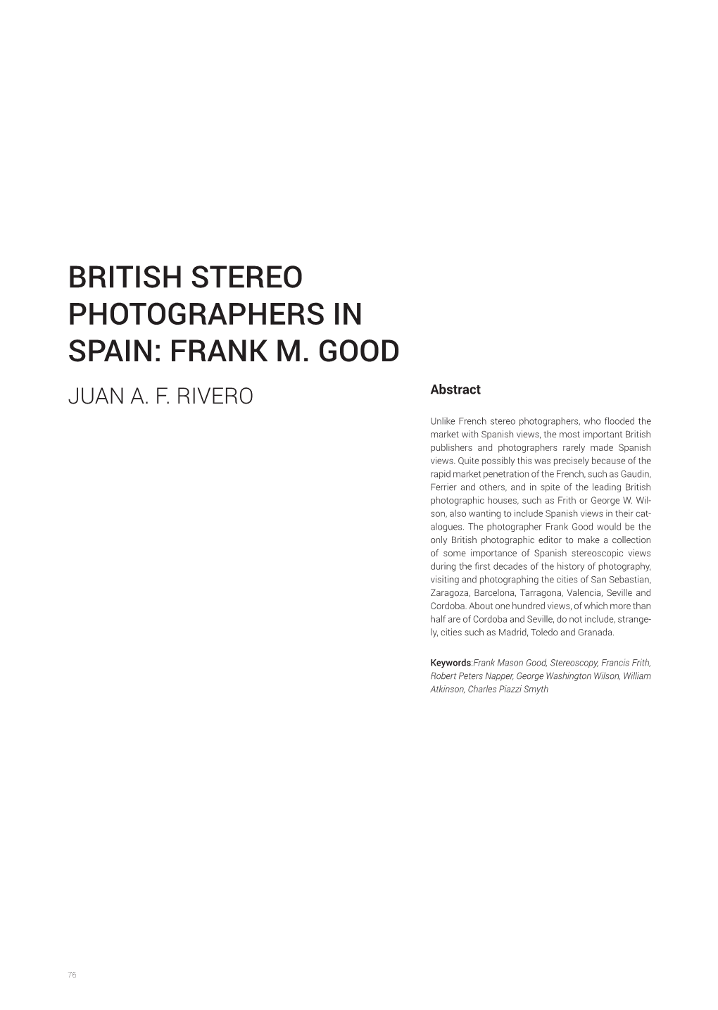 BRITISH Stereo Photographers in SPAIN: FRANK M. GOOD Juan A