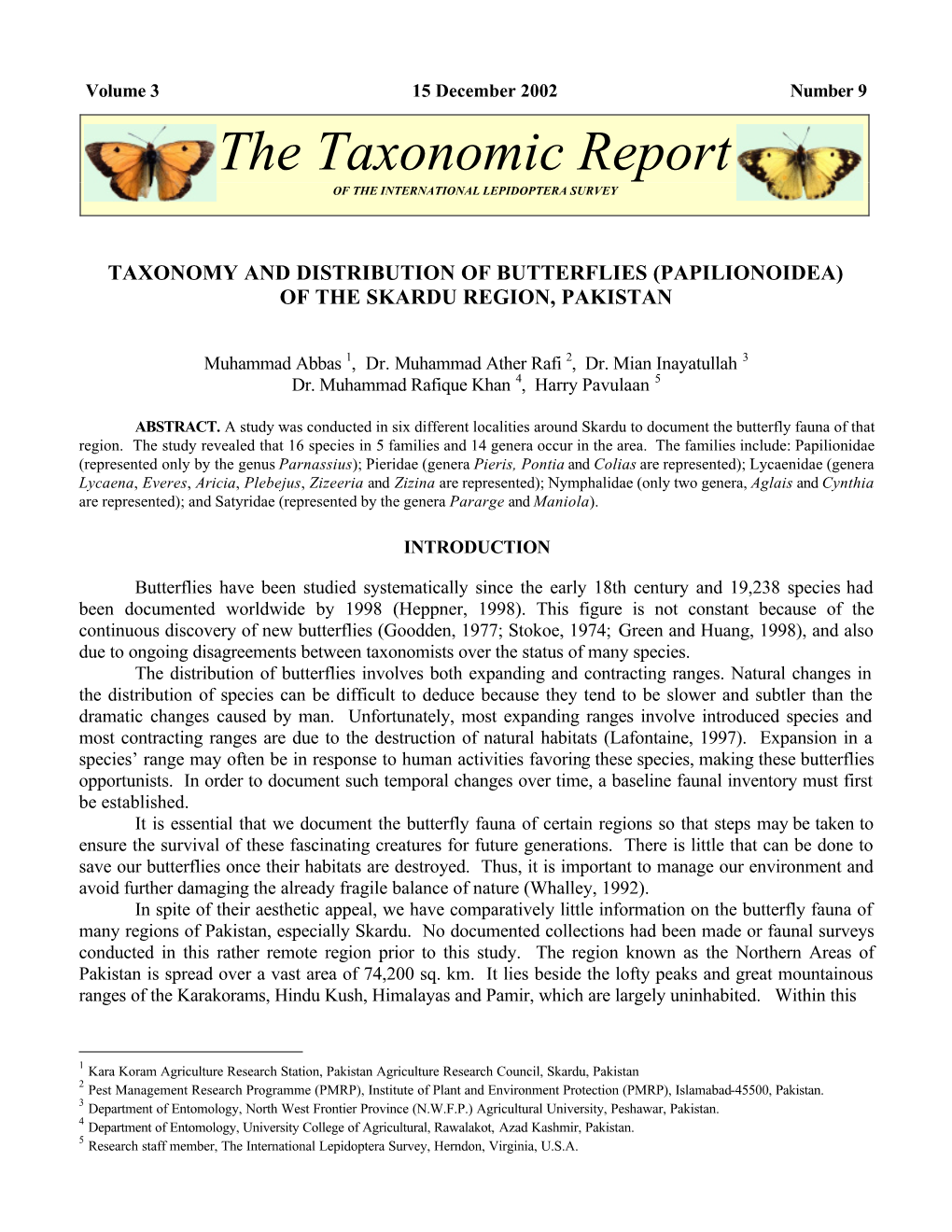 The Taxonomic Report