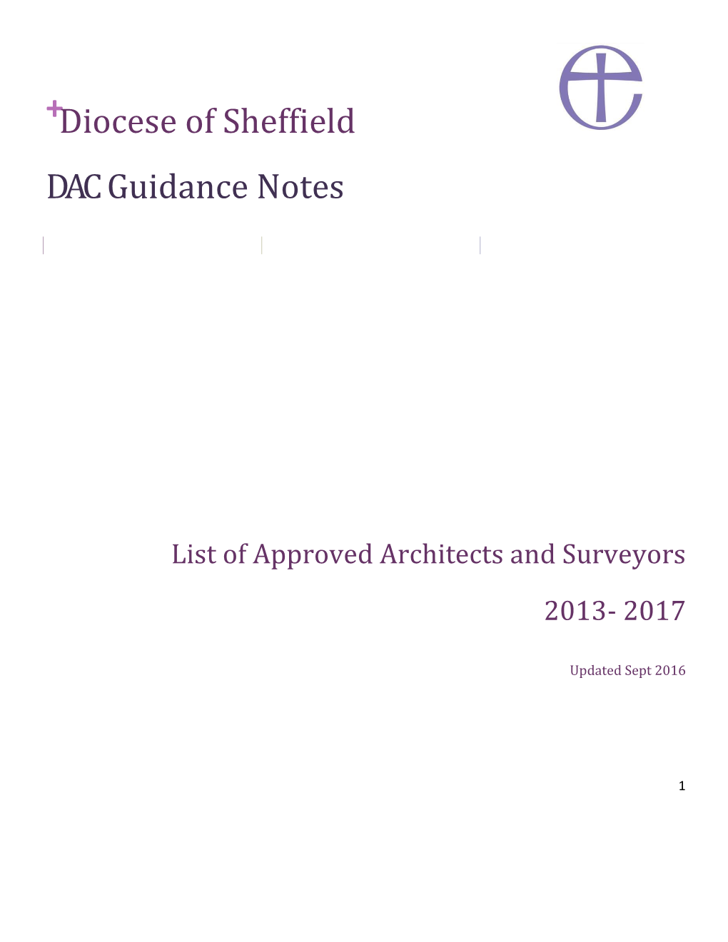 + Diocese of Sheffield DAC Guidance Notes