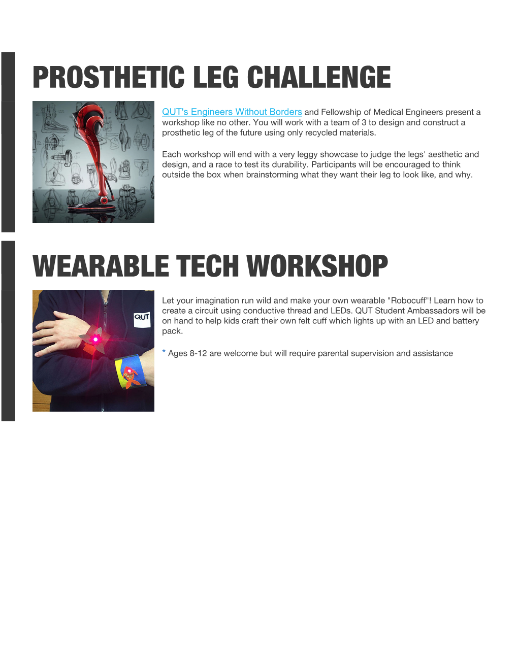 Prosthetic Leg Challenge Wearable Tech Workshop