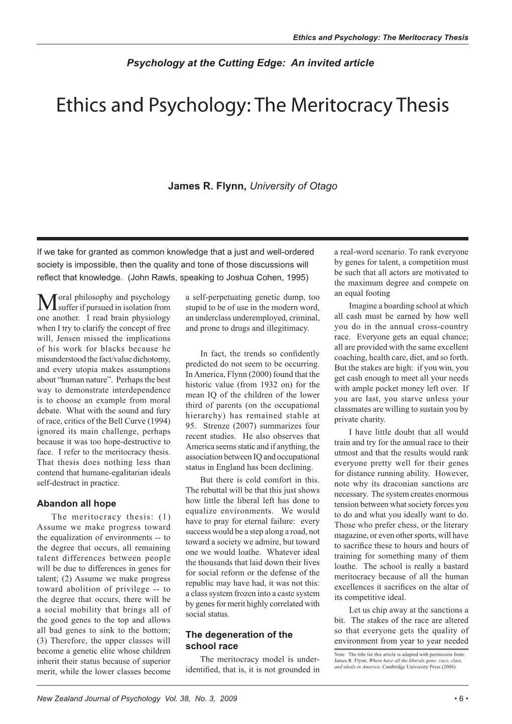 The Meritocracy Thesis