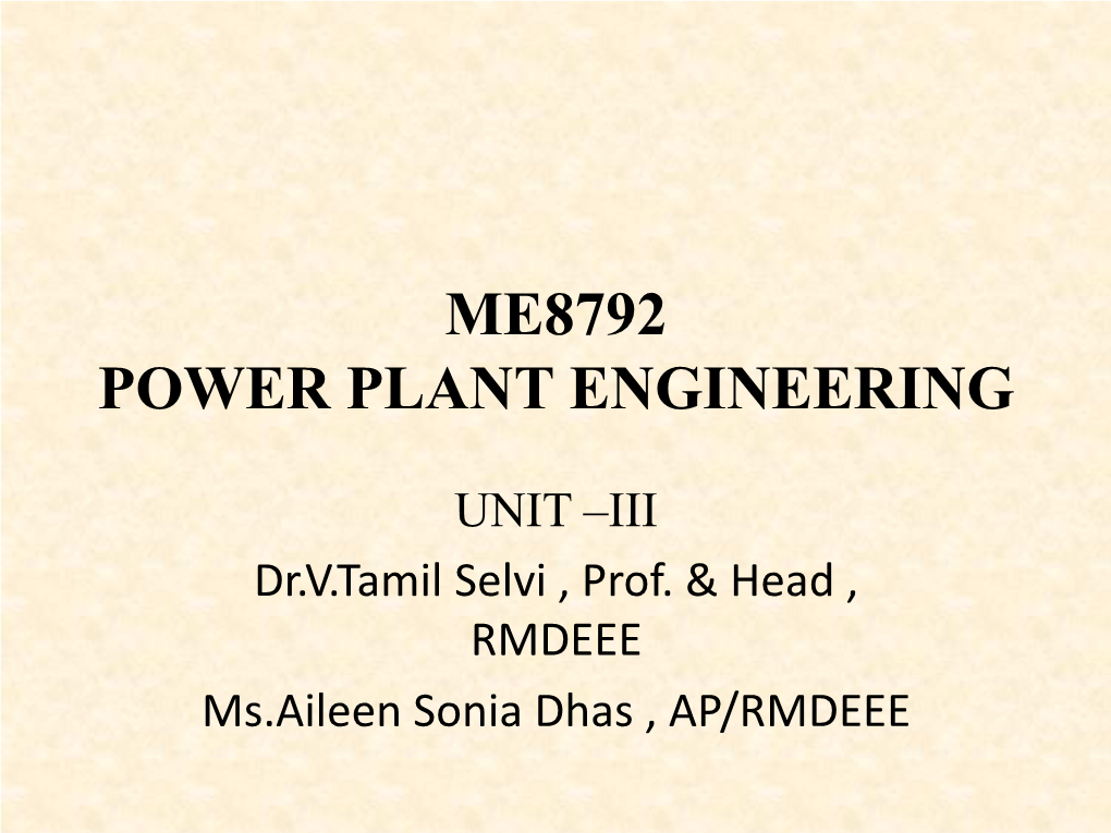 Me8792 Power Plant Engineering
