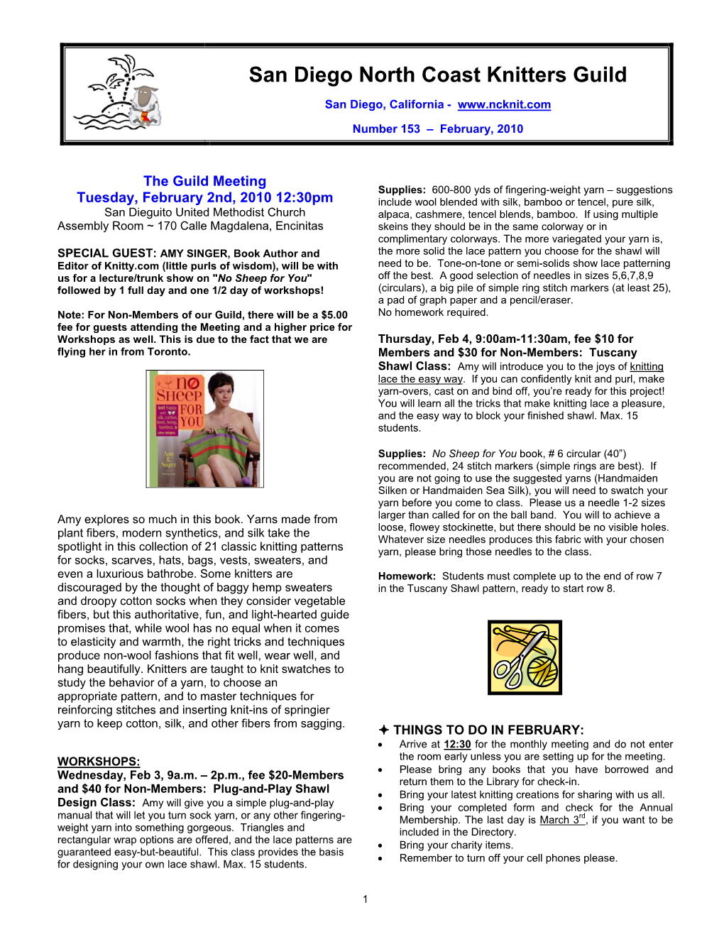 2010 2 February SDNCKG Newsletter