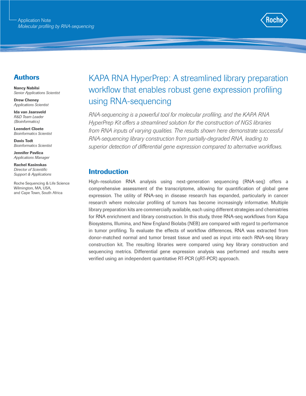 Molecular Profiling by RNA Sequencing