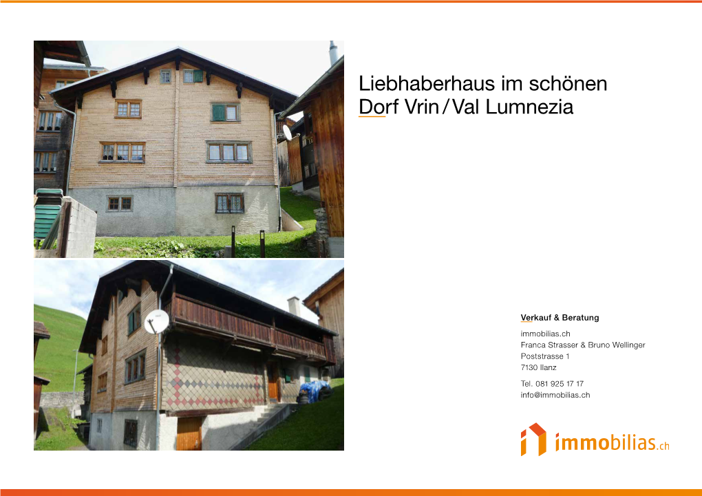 Liebhaberhaus Im Schönen Dorf Vrin / Val Lumnezia