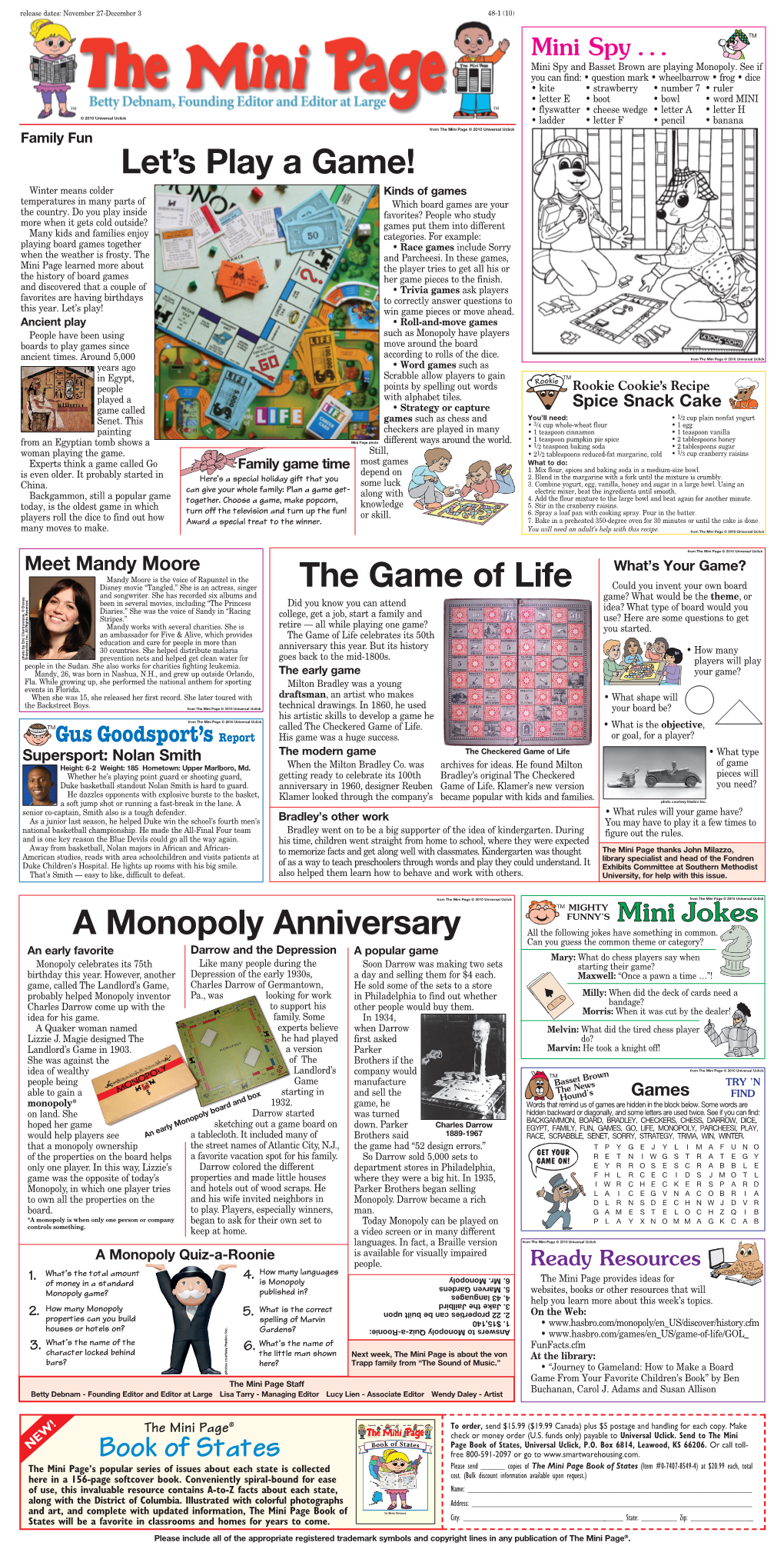 Let's Play a Game! the Game of Life a Monopoly Anniversary