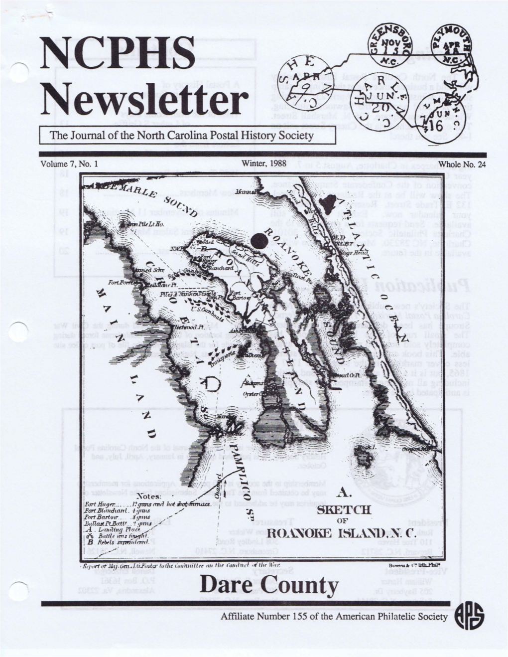 NCPHS Newsletter the Journal of the North Carolina Postal History Society