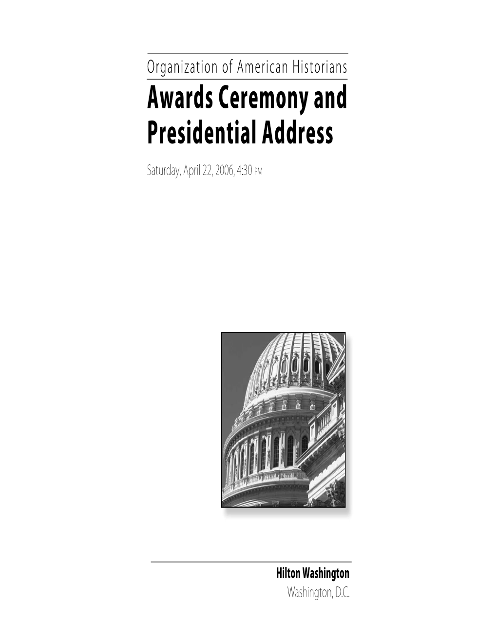2006 OAH Awards Ceremony Booklet
