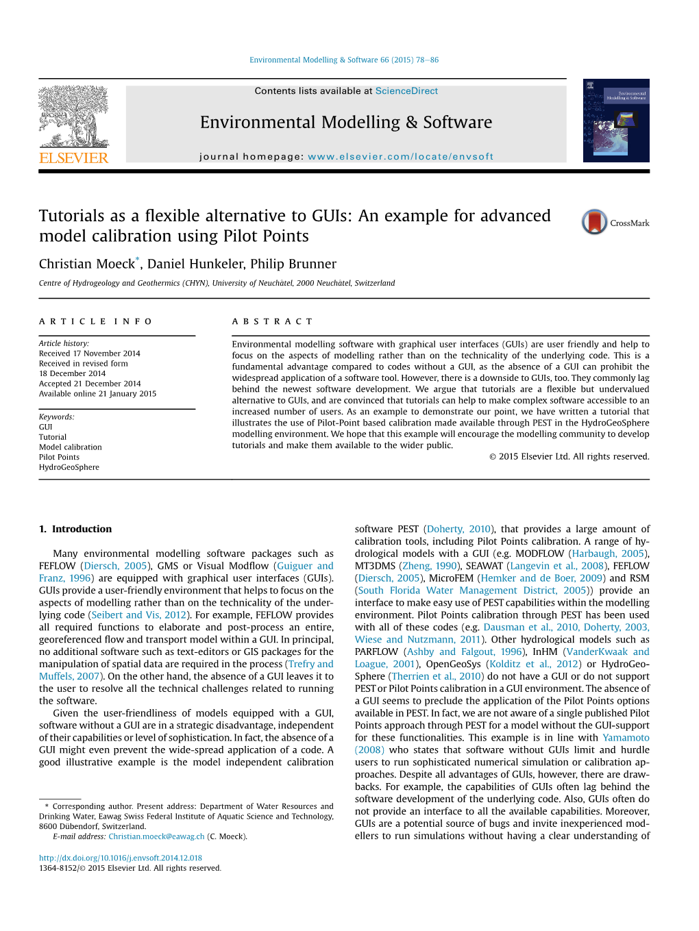 An Example for Advanced Model Calibration Using Pilot Points