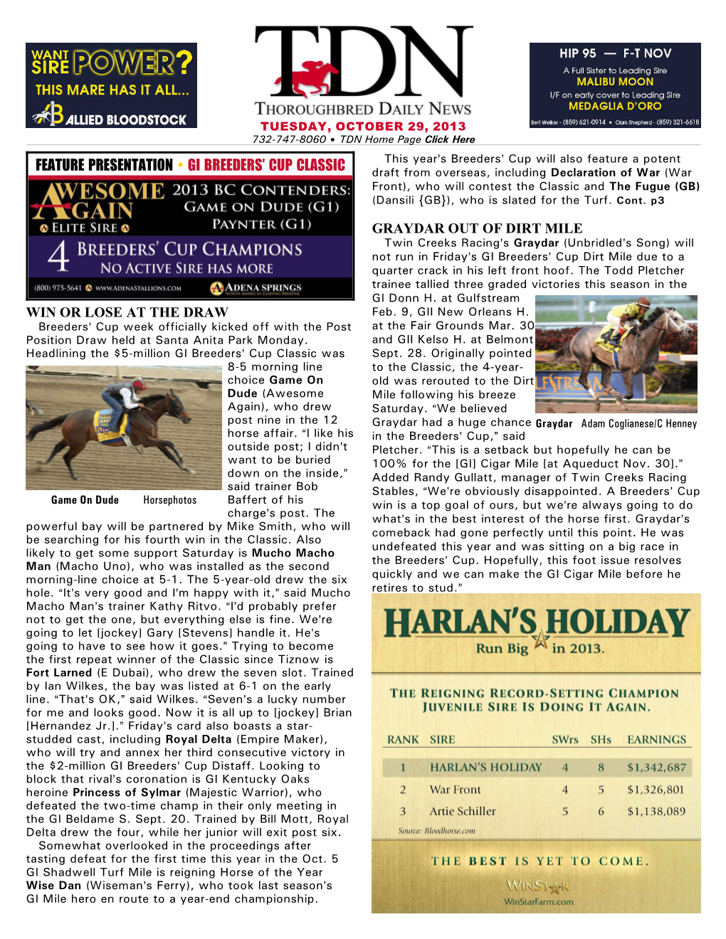 Feature Presentation • Gi Breeders' Cup Classic