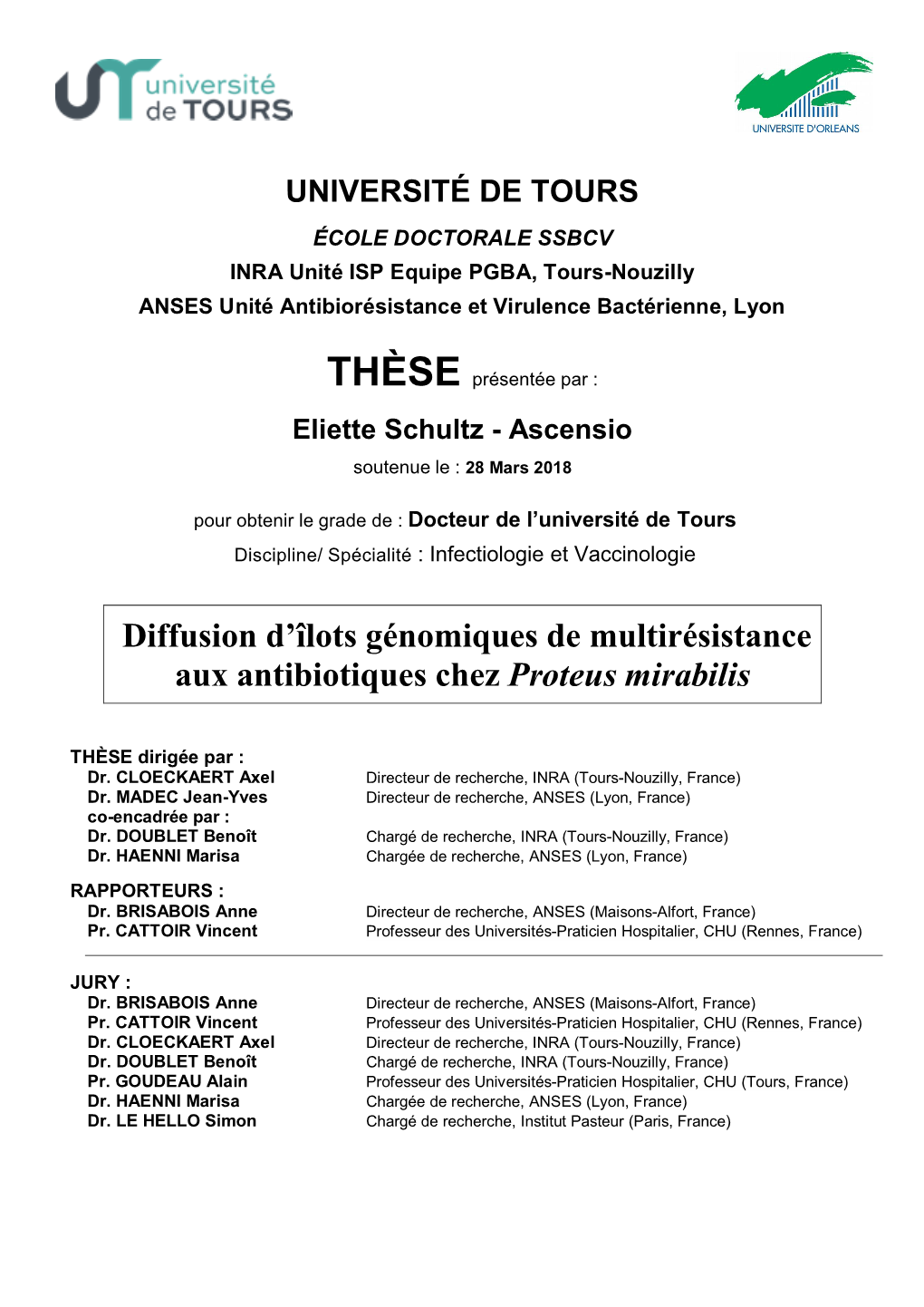 Diffusion D'îlots Génomiques De Multirésistance Aux Antibiotiques