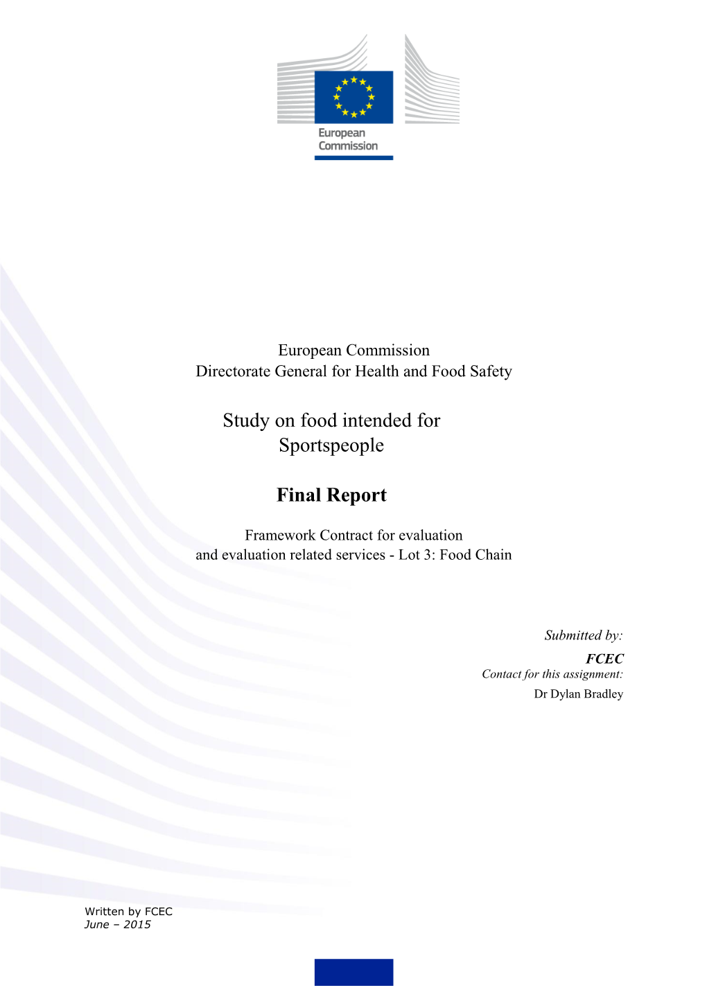 Study on Food Intended for Sportspeople Final Report