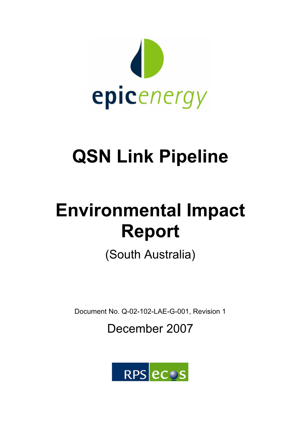 QSN Link Pipeline Environmental Impact Report