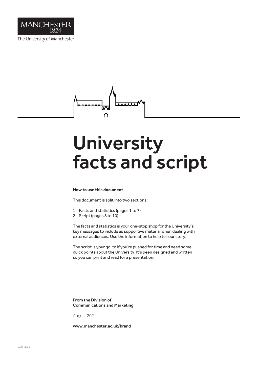 University Facts and Script