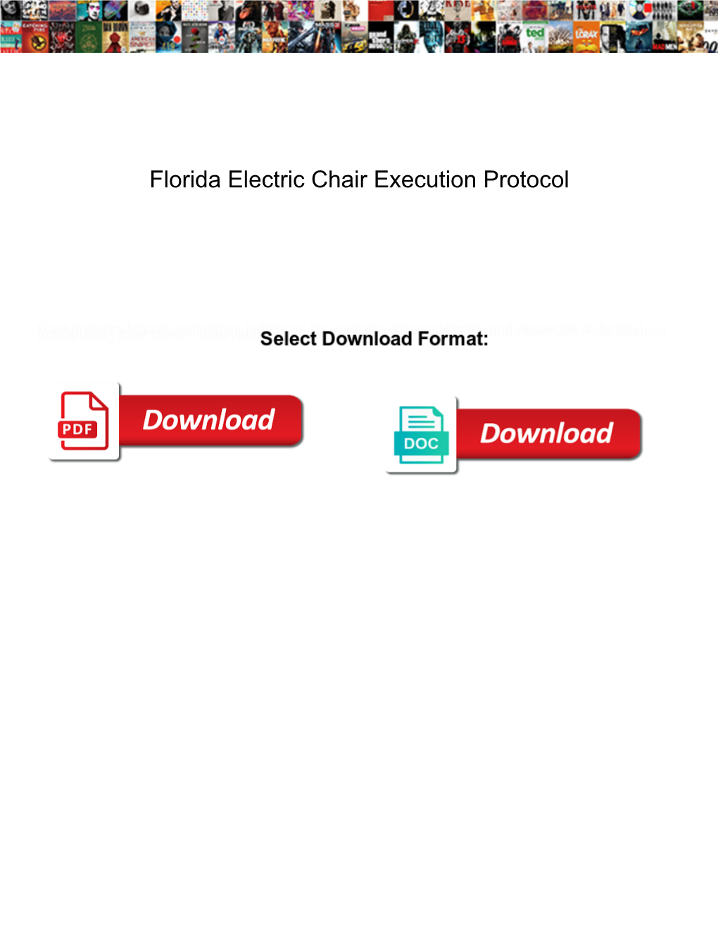 Florida Electric Chair Execution Protocol