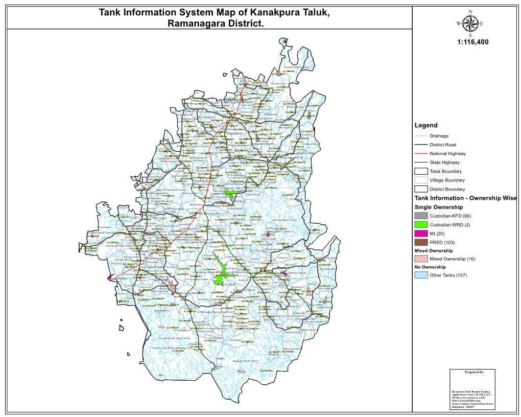 Tank Information System Map of Kanakpura Taluk, Ramanagara District