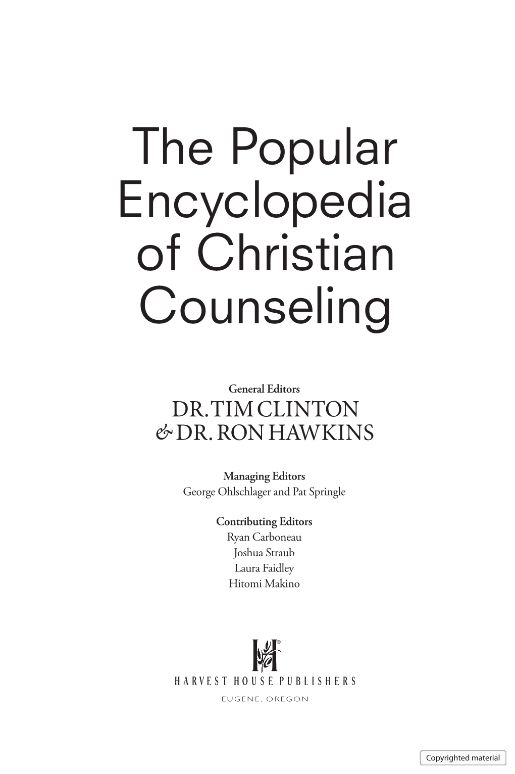 Popular Encyclopedia of Christian Counseling