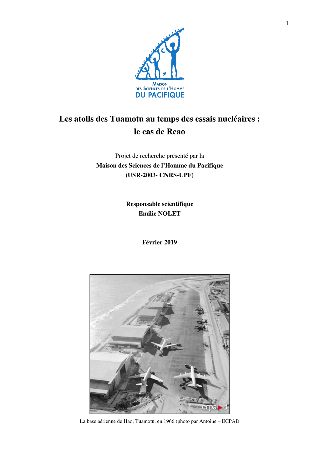 Les Atolls Des Tuamotu Au Temps Des Essais Nucléaires : Le Cas De Reao