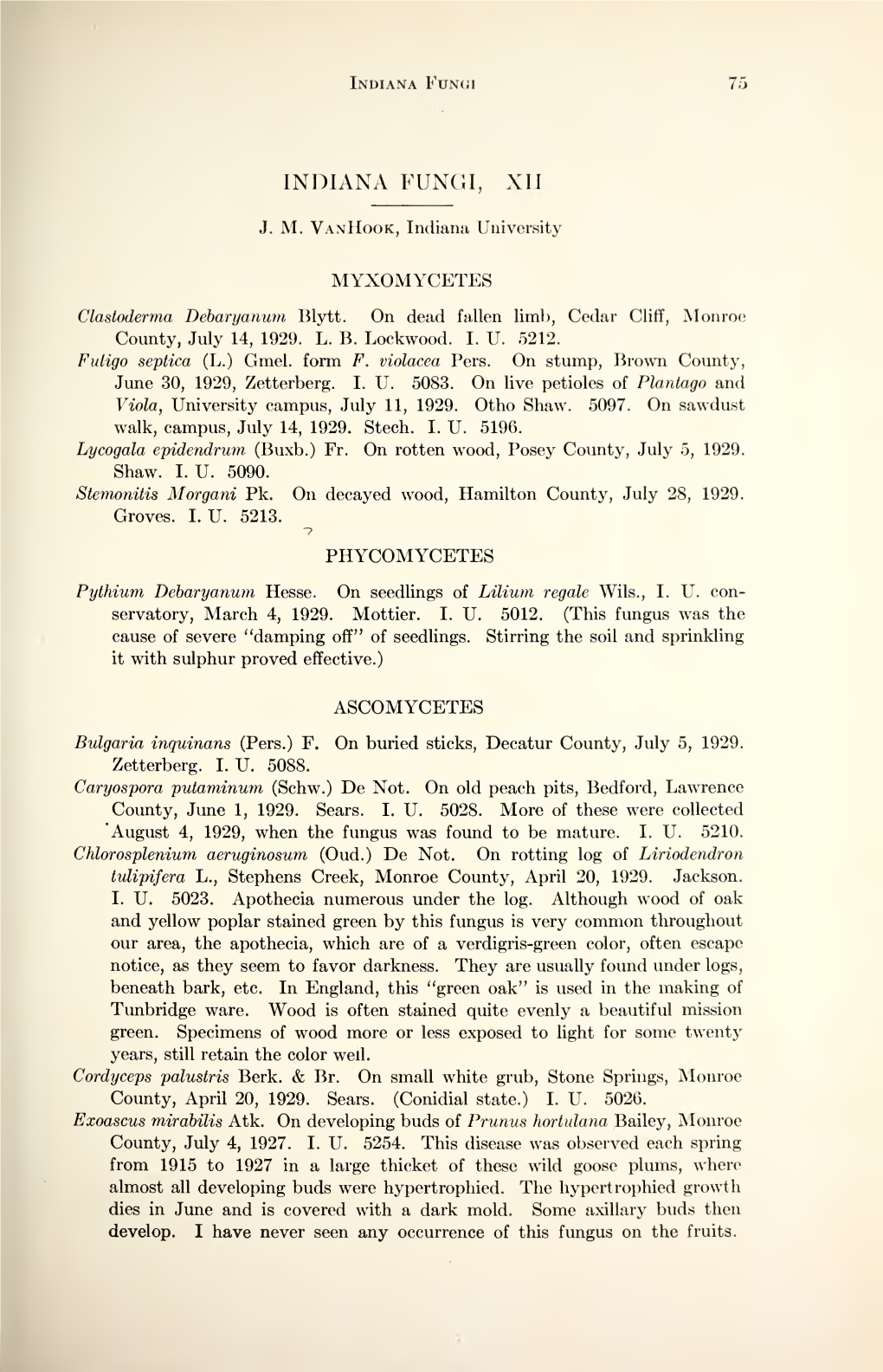 Proceedings of the Indiana Academy of Science