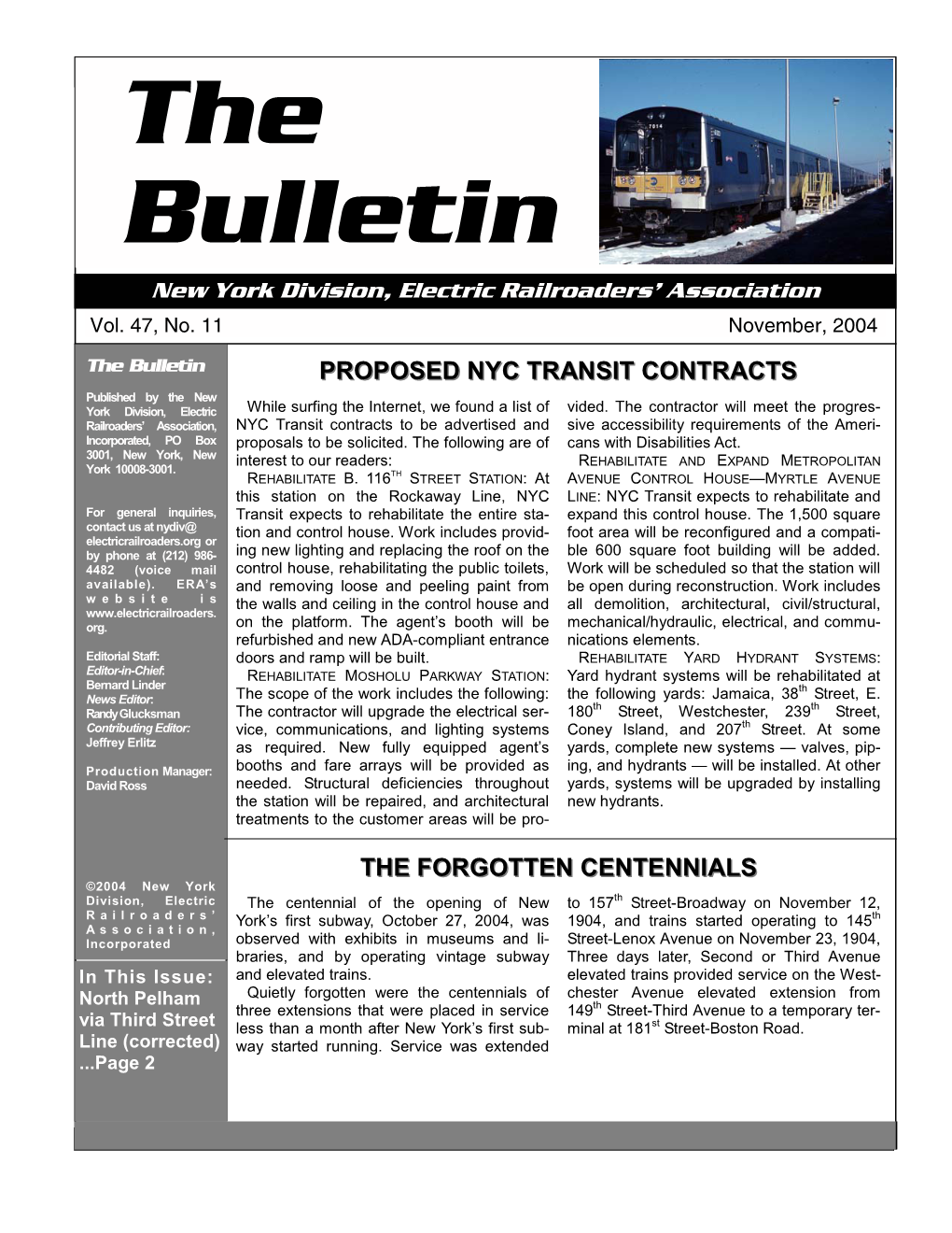 November 2004 Bulletin Without Tech Talk.Pub