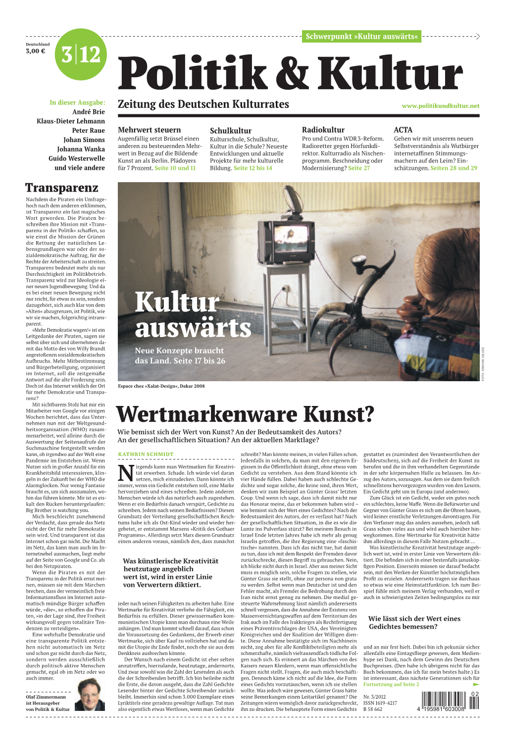 Politik & Kultur | Nr. 3/12 | Mai–Juni 2012