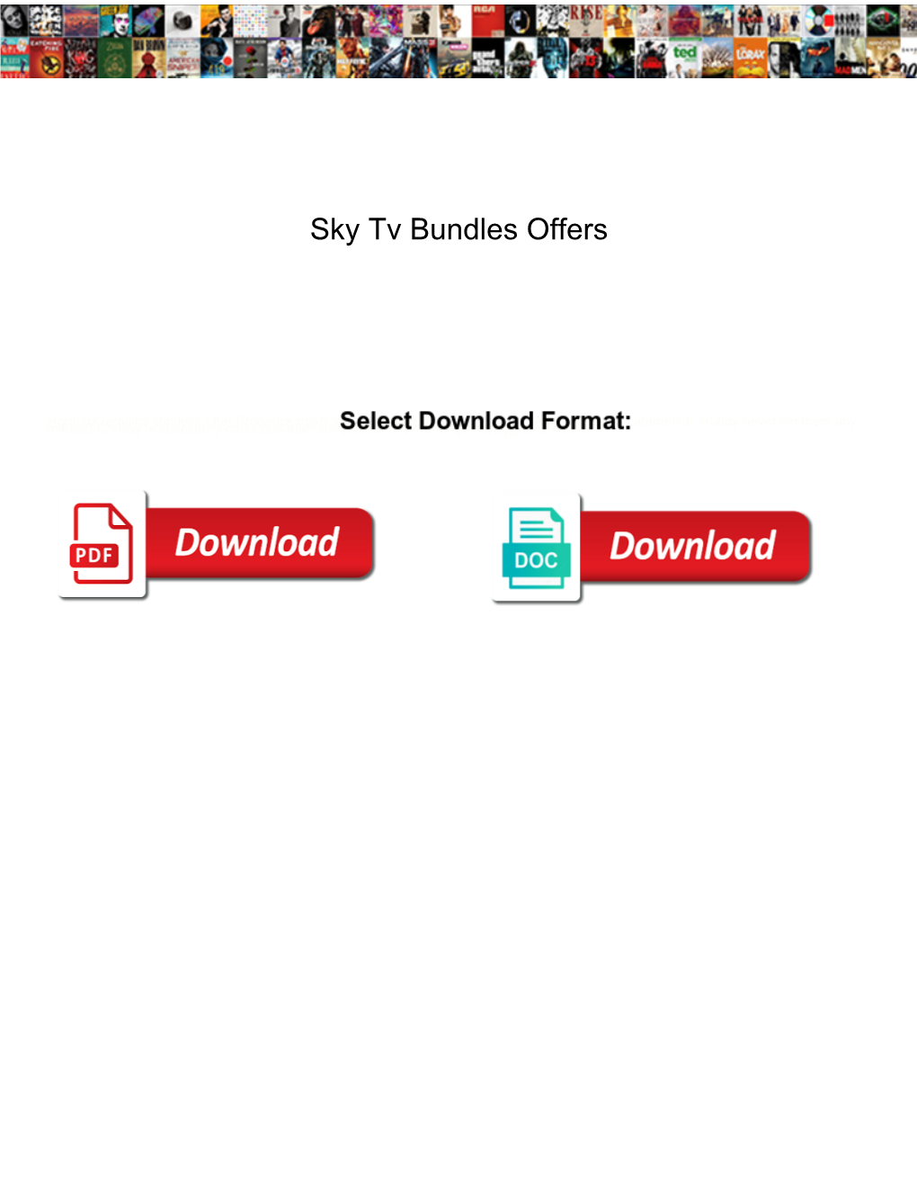 Sky Tv Bundles Offers