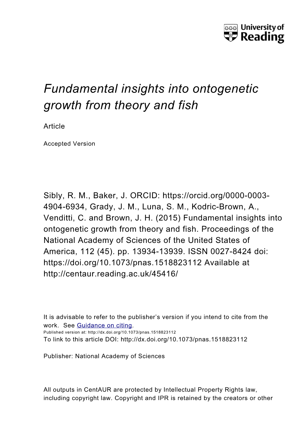 Fundamental Insights Into Ontogenetic Growth from Theory and Fish