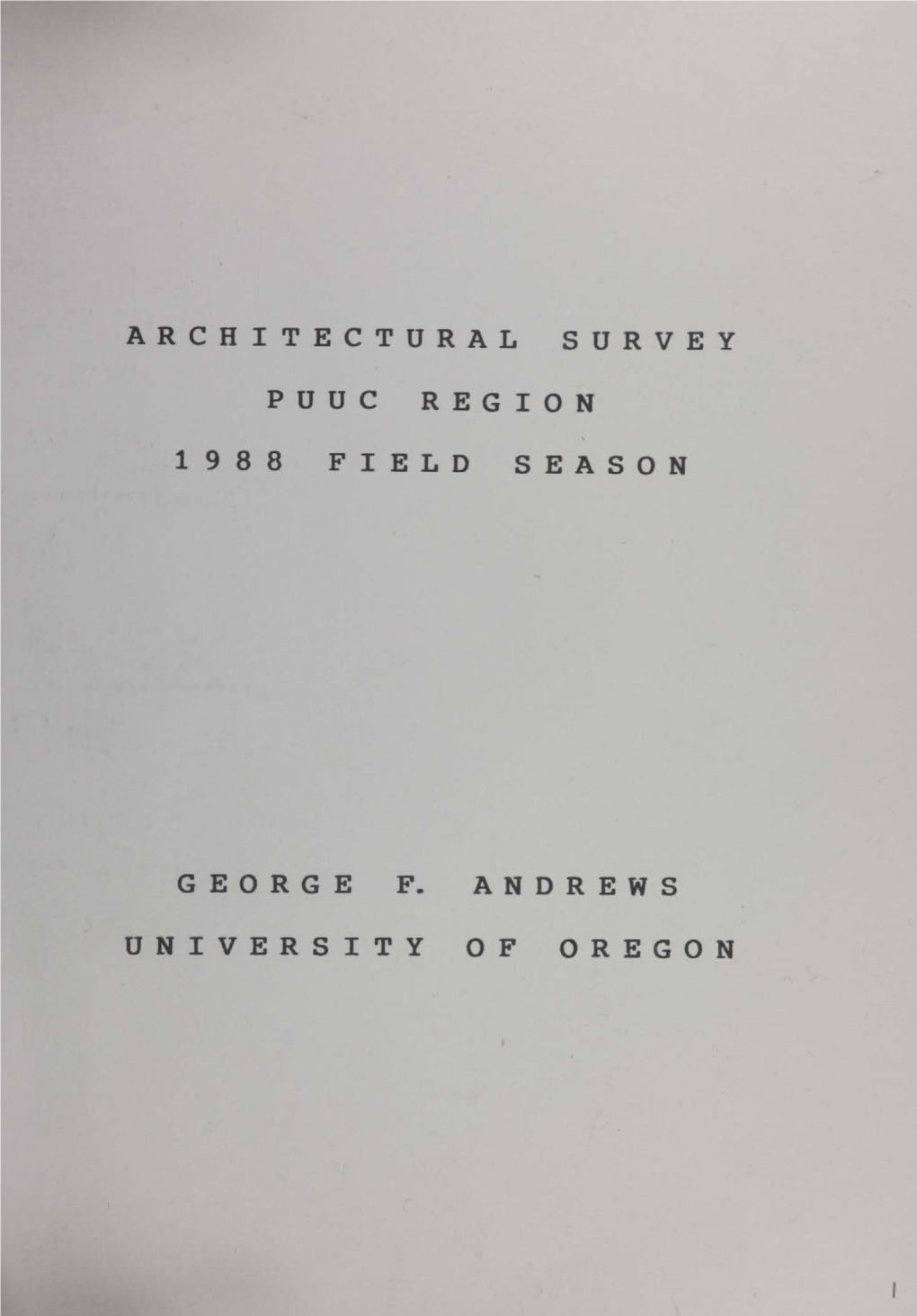 Architectural Survey