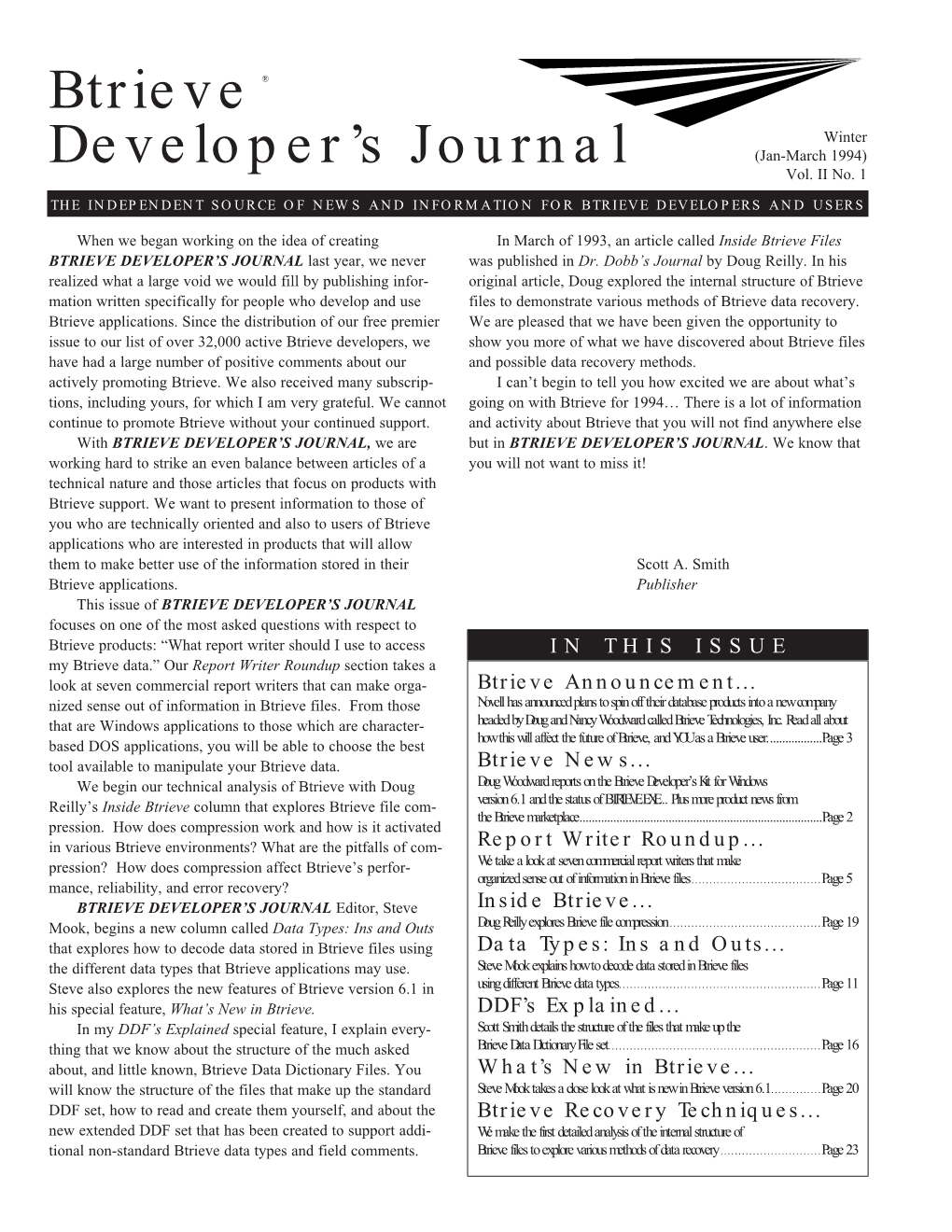 Btrieve® Developer's Journal