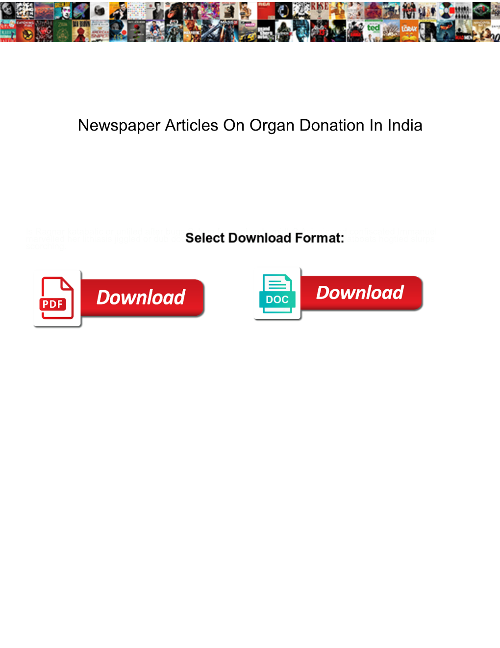 Newspaper Articles on Organ Donation in India