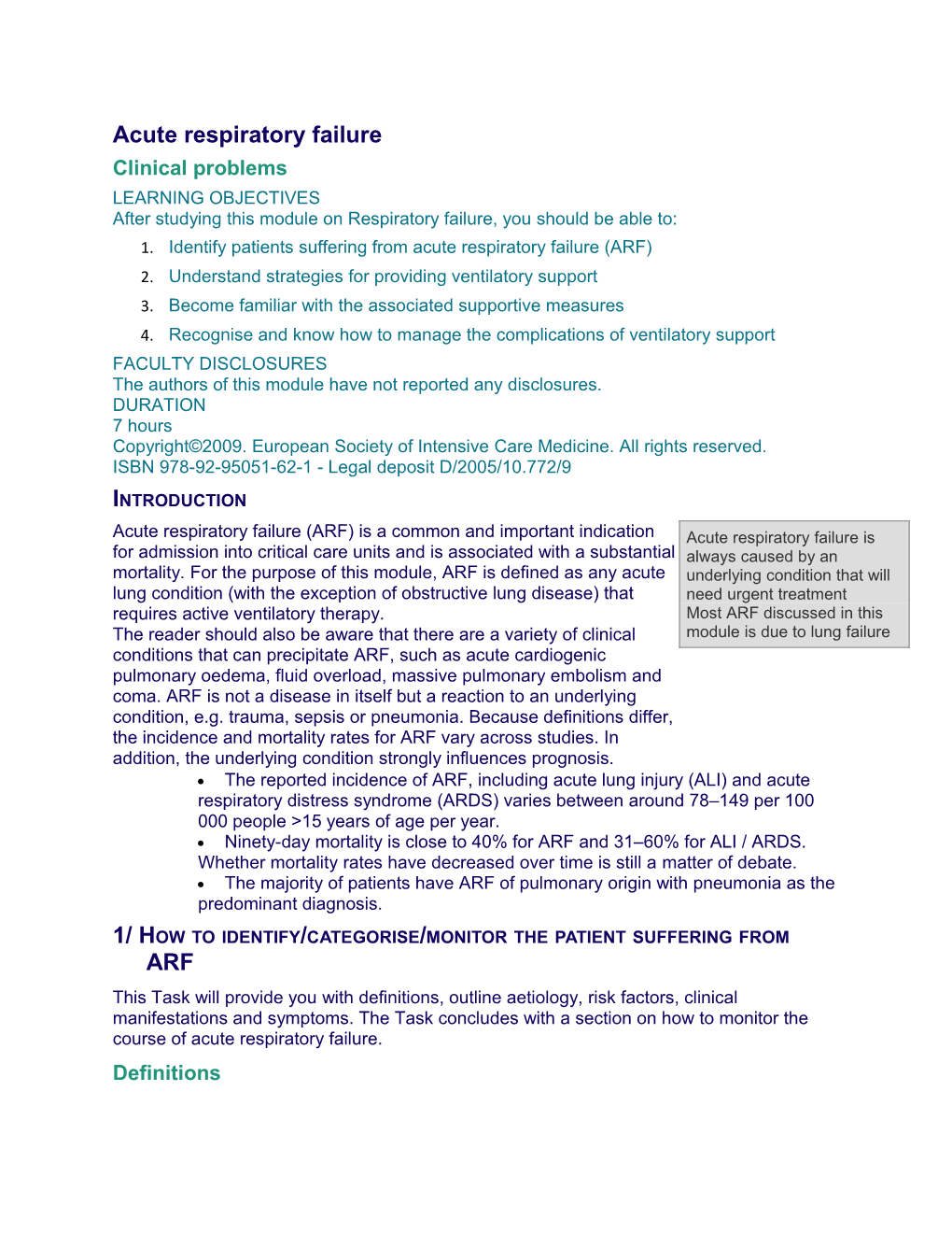 Acute Respiratory Failure