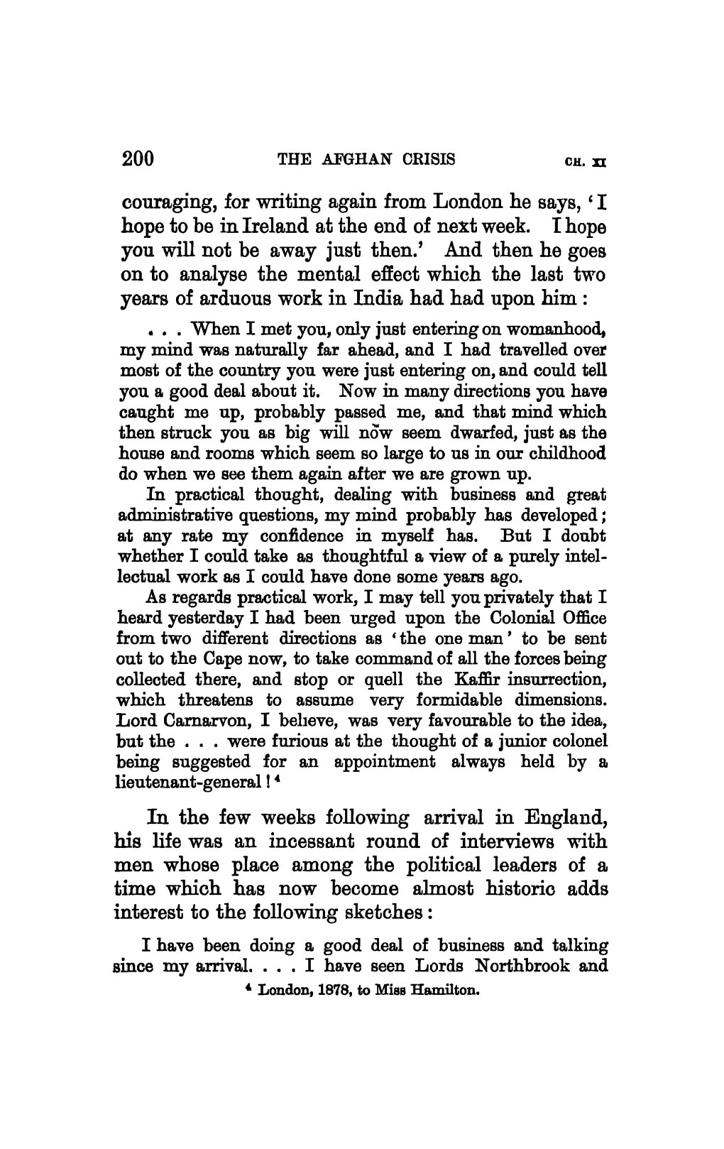 Couraging, for Writing Again from London He Says, 'I Hope to Be in Ireland at the End of Next Week