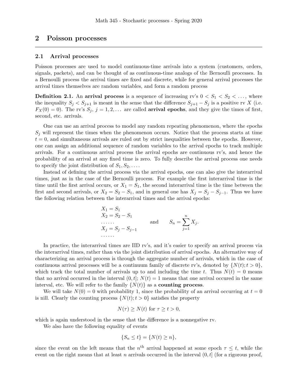 2 Poisson Processes