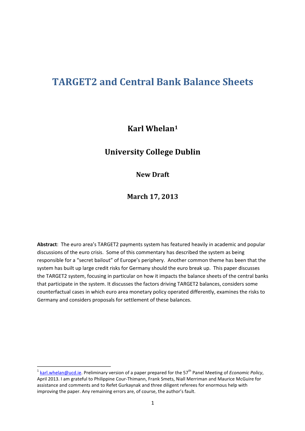 TARGET2 and Central Bank Balance Sheets